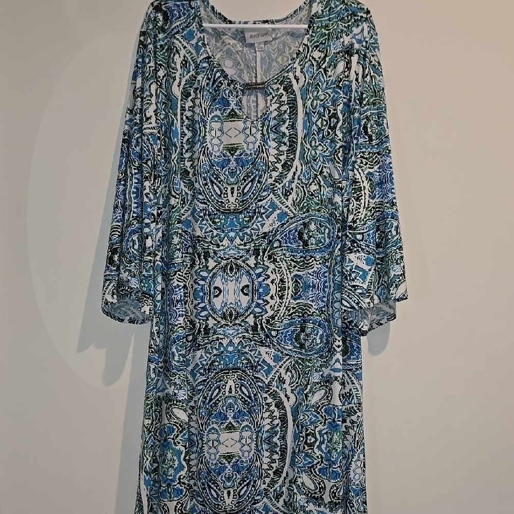 Avenue Blue Long Sleeve Dolman Sheath Dress